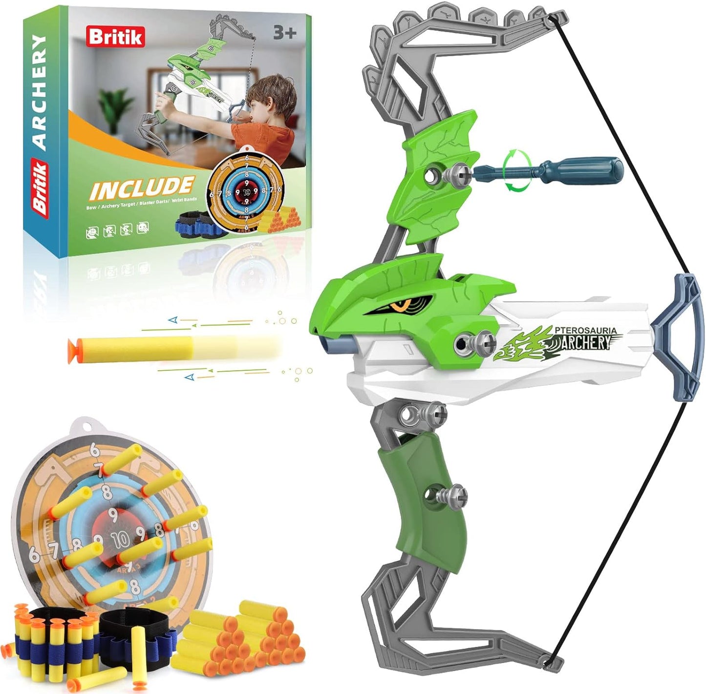 Bow and Arrow for Kids Toys, Archery Set with 20 Suction Cup Arrows, Gifts for Boys Girls Toddler Age 4 5 6 7 8 Year Old