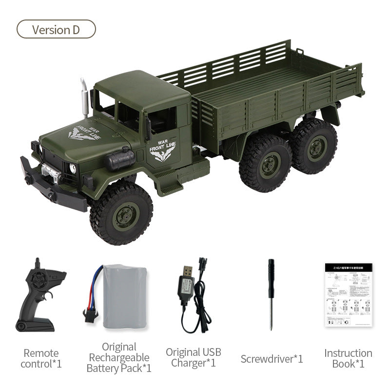 RC Military Truck 6x6 Off Road, Simulated Military Truck, Six-Wheel Scale Truck Outdoor Climbing Vehicle, Cargo Off-road Transport Soil Model,Rock Crawler Army Transport