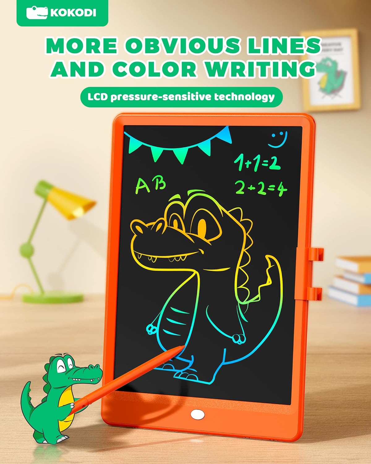 LCD Writing Tablet, Erasable Reusable Electronic Drawing Pads, 10 Inch Colorful Toddler Doodle Board Drawing Tablet, Educational and Learning Toy for 3-6 Years Old Boy and Girls - Toyigo