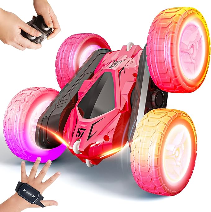 Remote Control Car, Double Sided Flips 360ø Rotating RC Stunt Car, 4WD 2.4GHz Remote Control Toys, RC Cars for Kids, Toy Boys & Girls 5-8 - Toyigo