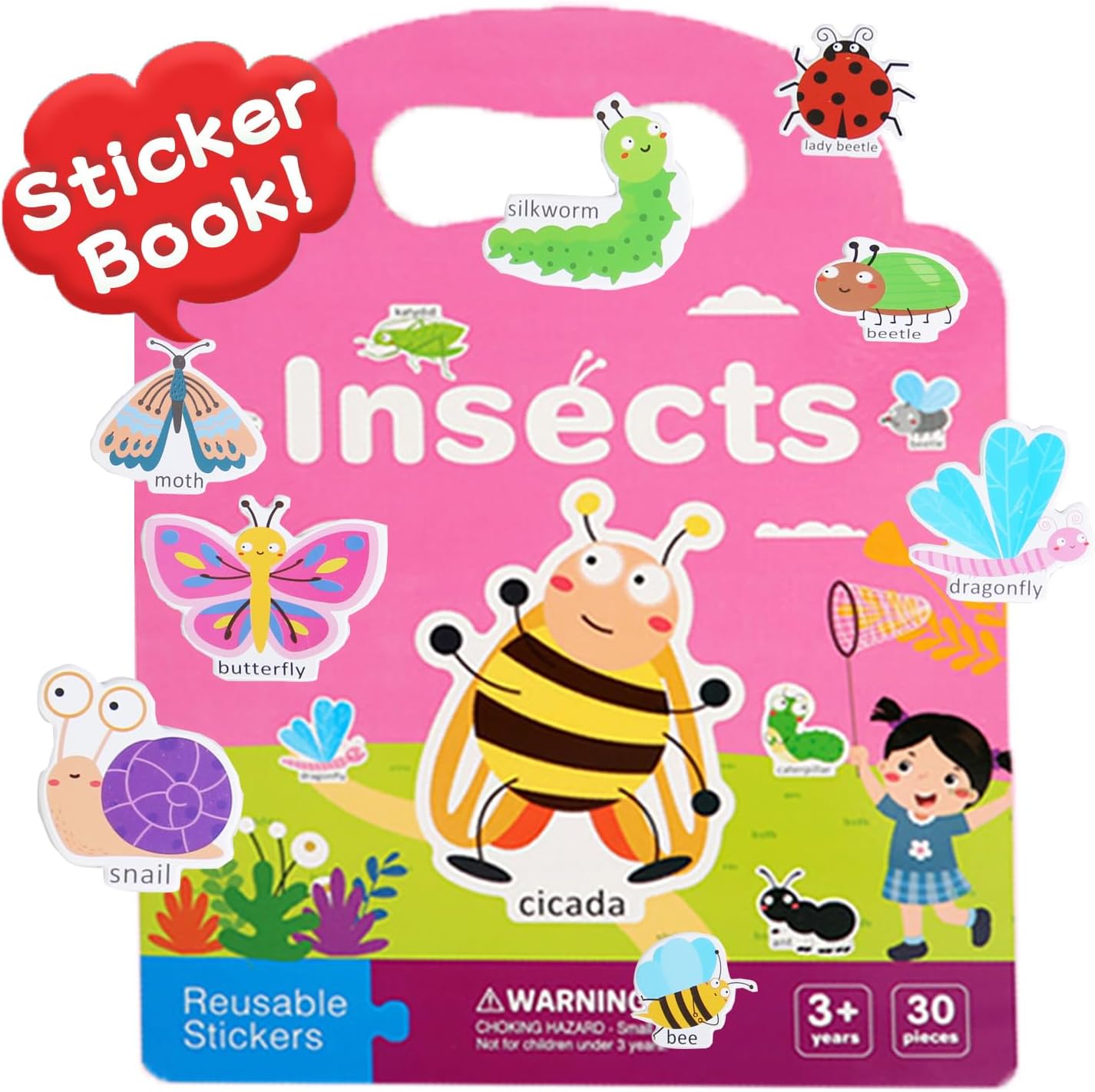 Reusable Sticker Books for Toddlers 2-4 Years, Animals Themed Sticker for Kids 1-3, Easter Gifts for Kids Toddler Boys Girls Travel Toys