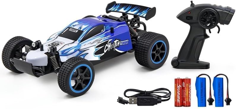 Remote Control RC Cars, Easter Basket Stuffers Toy Cars for Boys and Girls, 1:18 2WD Monster RC Truck High Speed Racing Car,  Gifts for Kids(Black Green) (White Blue) - Toyigo