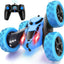 Remote Control Car, RC Race Car Toy, Stunt RC Cars, 90 Min Playtime, 2.4Ghz Double Sided 360ø Rotating RC Crawler with Headlights, 4WD Off Road Drift RC Race Car Toy for Boys and Girls Aged 6-12 Green, Blue - Toyigo