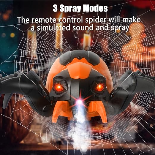 Remote Control Spider Toys with Spray/Light/Music, Christmas Birthday Halloween Easter Toys for Kids, Gifts for 6 7 8 9 10 11 12 Year Old Boys Girls - Toyigo