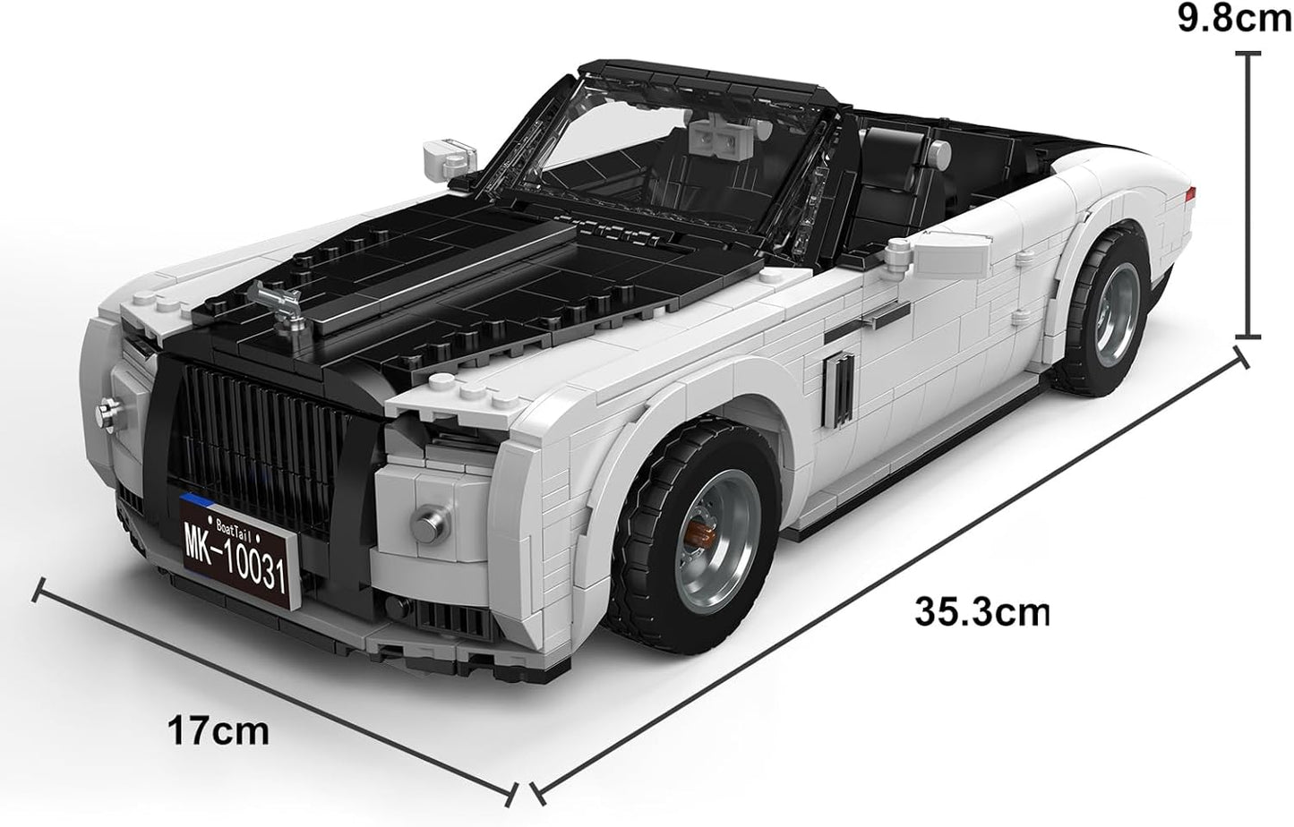 10031 MOC Technical Car Model, Creative Technology Sports Convertible Car Model Building Kit, Kids Building Set with 1603 Parts