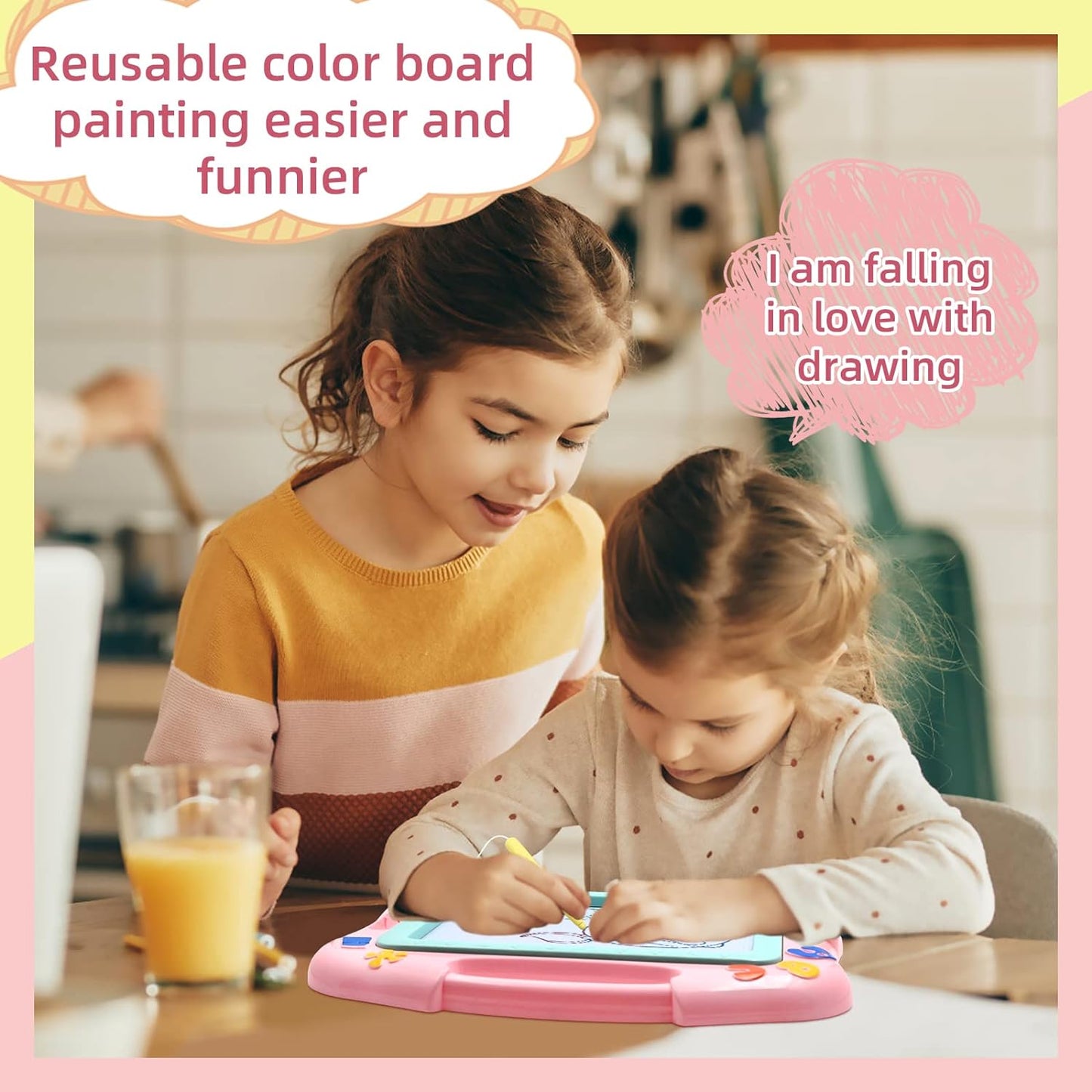 Magnetic Drawing Board, Toddler Toys, Travel Size Doodle Pad, Erasable Sketching Pad, Writing Pad for Kids, Educational Learning Kids Toys, Sketching Writing Pad for Kids in Car, Gift for 3-5 Year Old Girls Boys - Toyigo