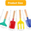 6 Piece Kids Beach Tools, Children Beach Sand Toys, Made of Metal with Sturdy Wooden Handle, Safe Beach Gardening Set, Spoon, Fork, Trowel, Rake & Shovel for Kids