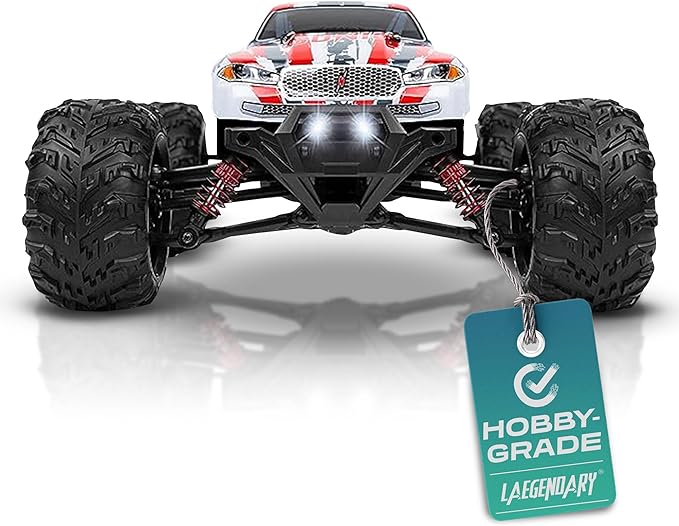 Remote Control Truck, 4x4 Off-Road Waterproof RC Truck, Remote Control Car, Hobby Grade RC Car 1:20 Scale Brushed Motor with Two Batteries, Fast RC Cars for Kids Adults - Toyigo