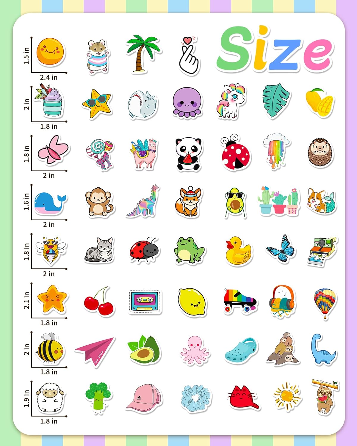 Sticker for Water Bottles, 300 Pcs Pack Cute Vinyl Waterproof Vsco Laptop Stickers for School Students Classroom Teachers Prizes Stickers for Kids Teens Girls