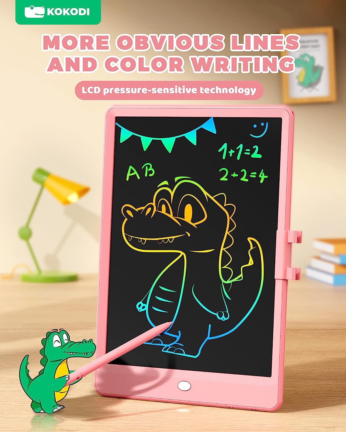 LCD Writing Tablet, Erasable Reusable Electronic Drawing Pads, 10 Inch Colorful Toddler Doodle Board Drawing Tablet, Educational and Learning Toy for 3-6 Years Old Boy and Girls - Toyigo