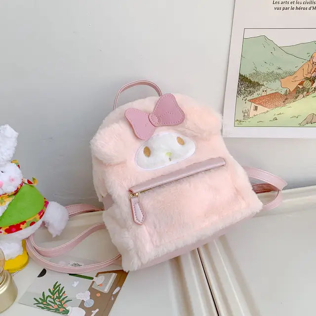 Cute Furry Plush, Kawaii Plush, Cinnamoroll-Dog Backpack, Melody Bag Big-eared Dog Plush Toy Mini Girls Backpacks for Kids - Toyigo