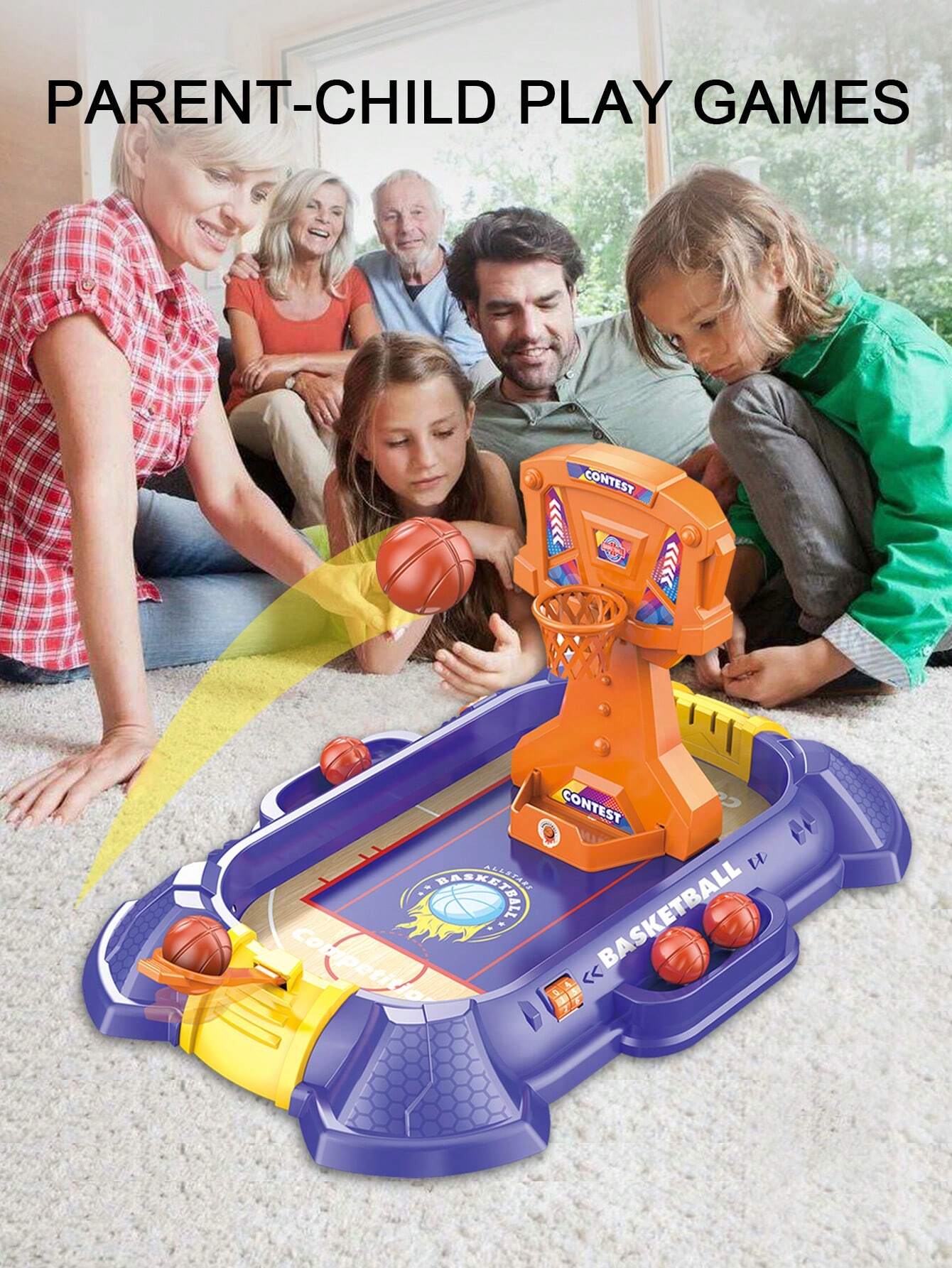 Cross-border TOYS children's educational basketball fingertip shooting desktop game console parent-child interactive leisure toys