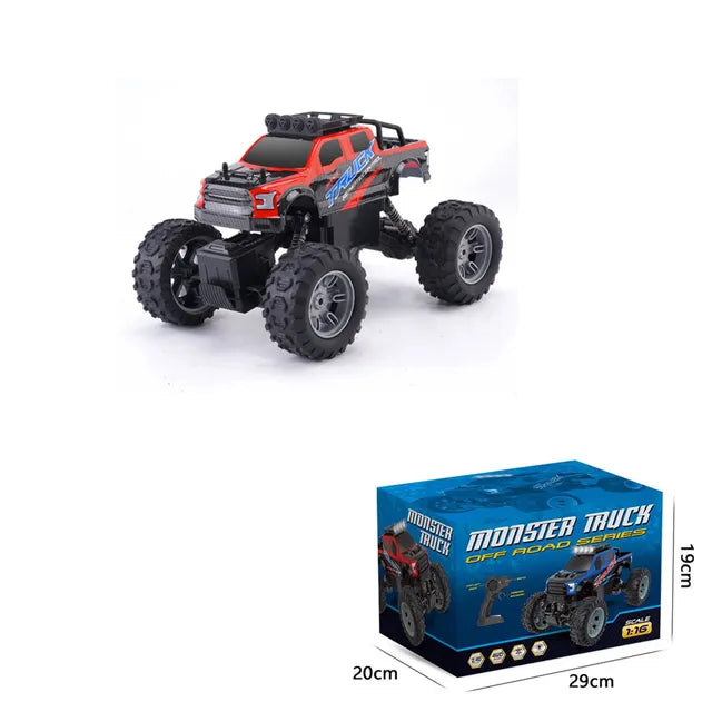 New Radio Control RC Truck Car, 4WD Off-Road Remote Control Vehicle, LED Light Outdoor Cars Toy, Cross-border Four-Wheel Drive Off-Road Vehicle, Rock Climbing RC Car,Boys Outdoor Toy,2.4G Wireless Handle Remote Control Car