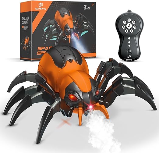 Remote Control Spider Toys with Spray/Light/Music, Christmas Birthday Halloween Easter Toys for Kids, Gifts for 6 7 8 9 10 11 12 Year Old Boys Girls - Toyigo