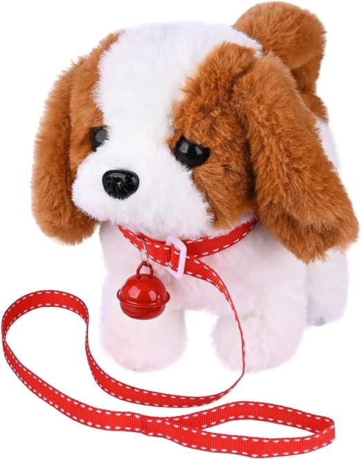 Toy Puppy Electronic Interactive Pet Dog - Walking, Barking, Tail Wagging, Stretching Companion Animal for Kids (Alaska Dog) - Toyigo