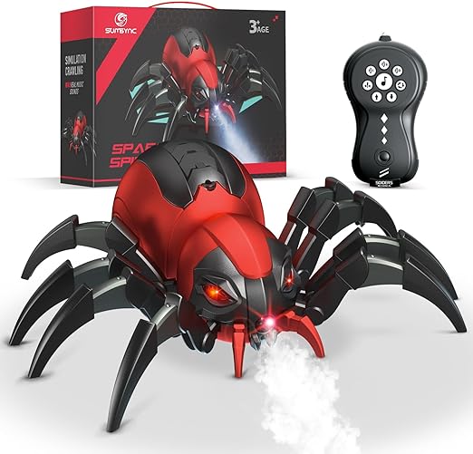 Remote Control Spider Toys with Spray/Light/Music, Christmas Birthday Halloween Easter Toys for Kids, Gifts for 6 7 8 9 10 11 12 Year Old Boys Girls - Toyigo