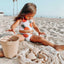 Silicone Summer Beach Set XL, Toddler Sandbox Toys  + Beach Bag + Watering Can & Rake (Warm Sand)