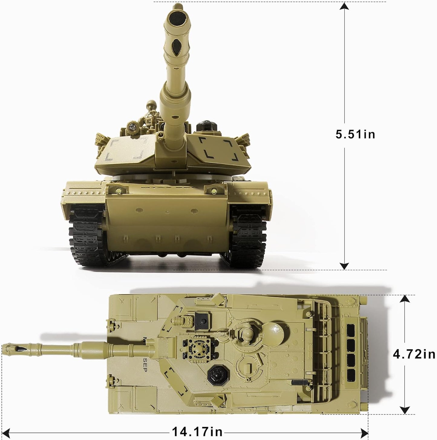 Remote Control Tank,  2.4Ghz 9-Channel RC Military Vehicles, RC US M1A2 Abrams Army Tank Toy,  Rotating Turret and Sound, Xmas Military Toys for Children, Best RC Tank for 6, 7, 8-Year-Old Boys - Toyigo