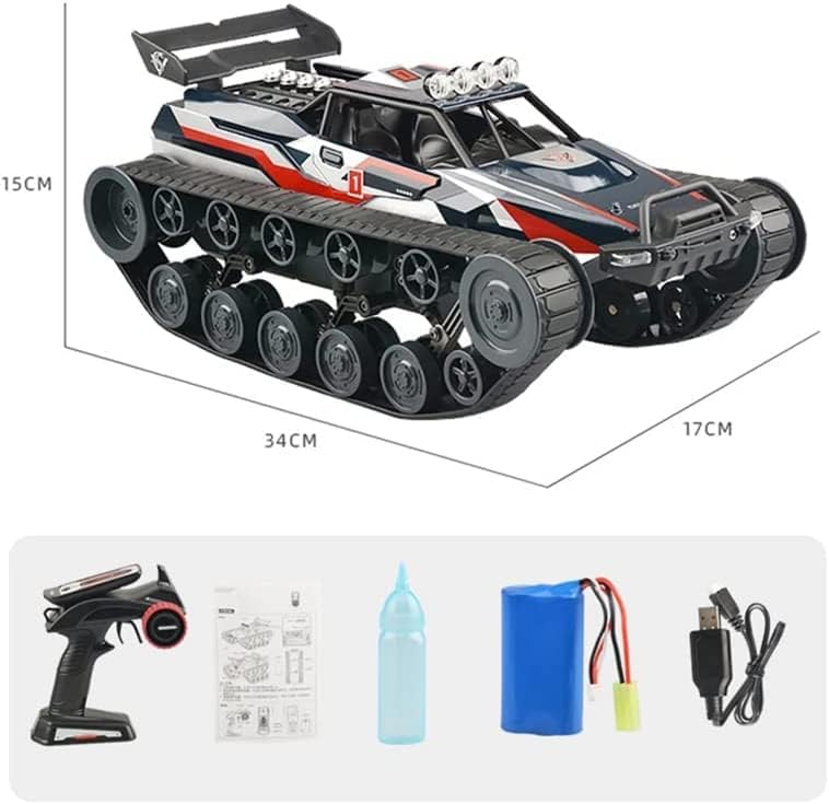 RC Tank Car, 1/12 Scale Remote Control Tank, 2.4GHz RC Tank for Kids, Remote Control Rechargeable Tank, 360ø Rotating Vehicle, Gifts for Boys Girls Teens - Toyigo