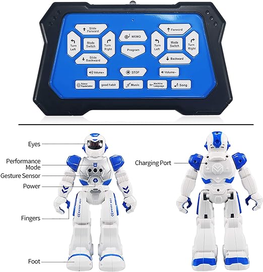 Remote Control Robot for Kids, Intelligent Programmable Robot with Infrared Controller Toys ,Dancing, Singing, Moonwalking and LED Eyes, Gesture Sensing Robot Kit for Childrens