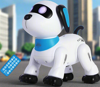 Remote Control Robot Dog Toy, RC Stunt Toy Dog with Sound LED Eyes, Programmable Interactive & Smart Dancing Robots for Kids 5 and up Electronic Pets Toys Robotic Dogs for Kids - Toyigo