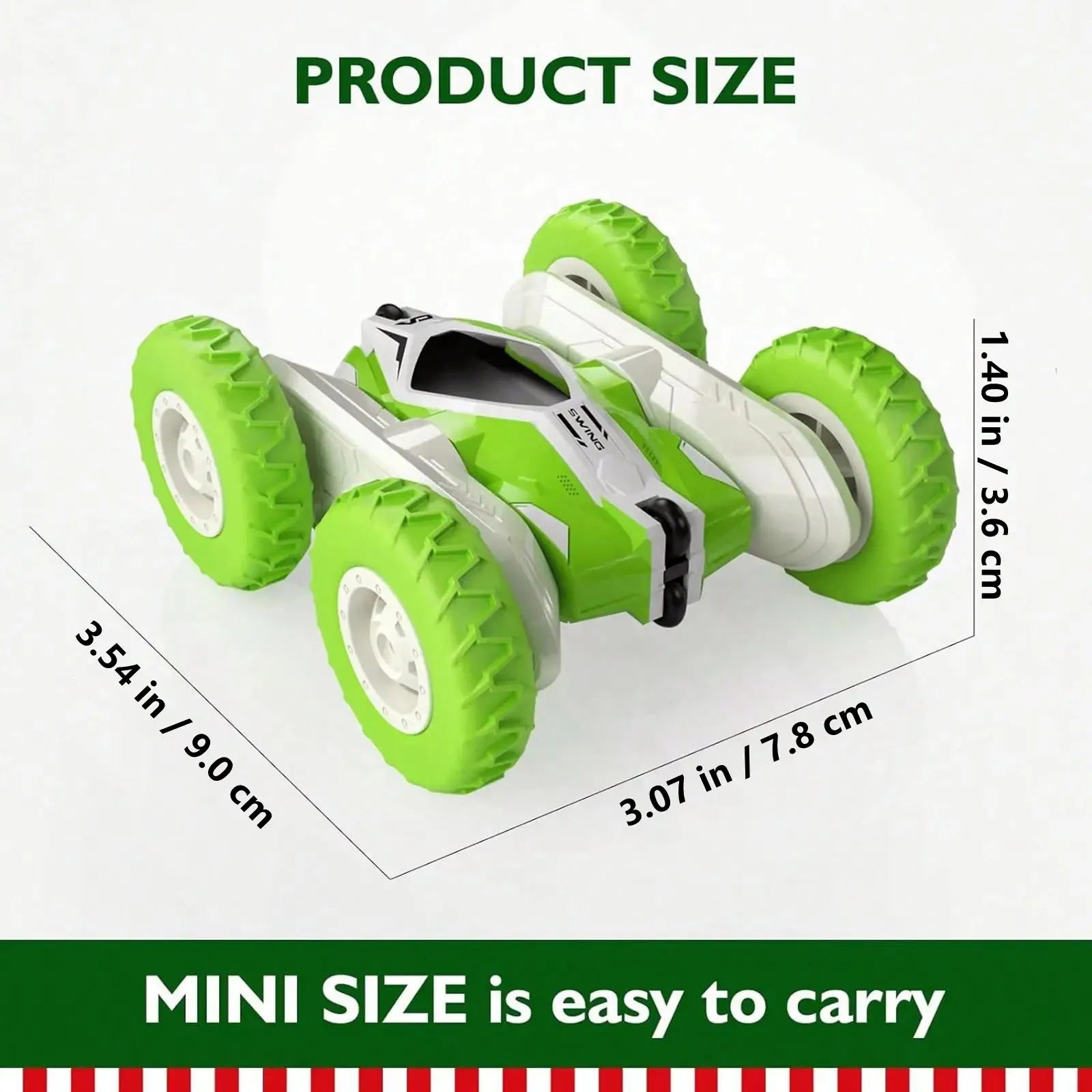 RC Cars Stunt, 4WD 2.4GHz Remote Control Car Double Sided Flips 360ø Rotating Vehicles, Mini RC Cars Stunt Car Toy For Kids - Toyigo