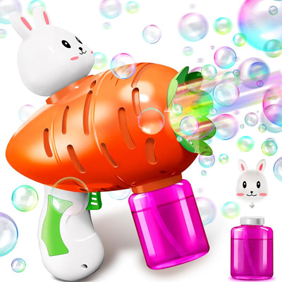 Easter Bunny Bubble Machine, Automatic Bunny Bubble Guns for Kid 3-8, Summer Party Outdoor Toys, Bubble Blower Maker with 20 Pack Bubbles Refill, Machine Electric Bubble Toy Birthday Gift for Boy Girl