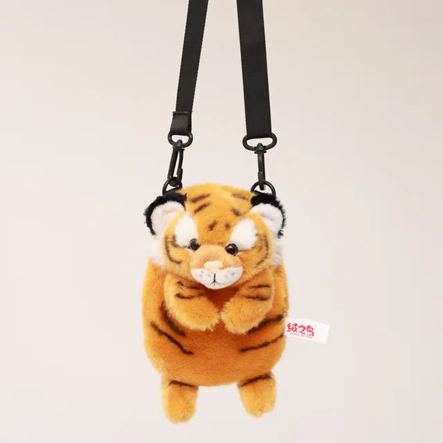 Soft Plush Toy Backpack, Panda Tiger Plush Backpack, Stuffed Animal Schoolbag, 25cm Kindergarten Adjustable Bag for  Children's Gift Backpack - Toyigo