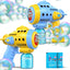 2 Bubble Gun with 2 Pack Refill Solution, 360ø Leak-Proof Bubble Machine for Toddlers, Automatic Bubble Guns for Kids, Easter Basket Stuffers, Party Favors, Birthday Gift