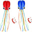 Large Octopus Kites, Long Tail Beautiful Easy Flyer Kites Beach Kites, Good Kites for Kids and Adults Easy to Fly(Red + Blue)