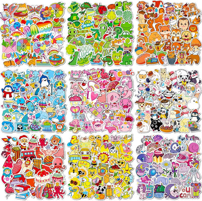 300 PCS Stickers for Kids, Cute Water Bottle Stickers, Waterproof Vinyl Stickers for Water Bottle Laptop Notebook, Kawaii Animal Stickers for Teens Girls Boys Students (Big Sticker Packs)