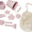 Silicone Summer Beach Set XL, Toddler Sandbox Toys  + Beach Bag + Watering Can & Rake (Warm Sand)