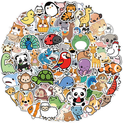 100 Pcs Cute Animal Stickers, Water Bottle Stickers for Kids Waterproof, Vinyl Laptop Kids Stickers Pack, Kids Classroom Prizes for Elementary Students