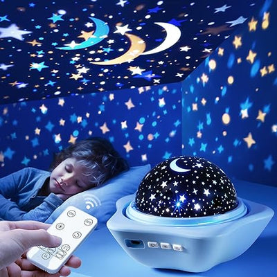 Night Light for Kids, 42 Lightings Kids Night Light Projector, 360ø Silent Dimmable Star Projector for Kids, Rechargeable Baby Night Light Projector, Star Lights for Ceiling Remote, Star Projector