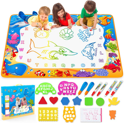 Water Doodle Mat, Kids Painting Mat, Color Doodle Drawing Mat, Magic Pens Drawing Mat, Educational Toys for Toddlers, Age 2-7 Year Old Girls Boys Age Toddler Gift - Toyigo