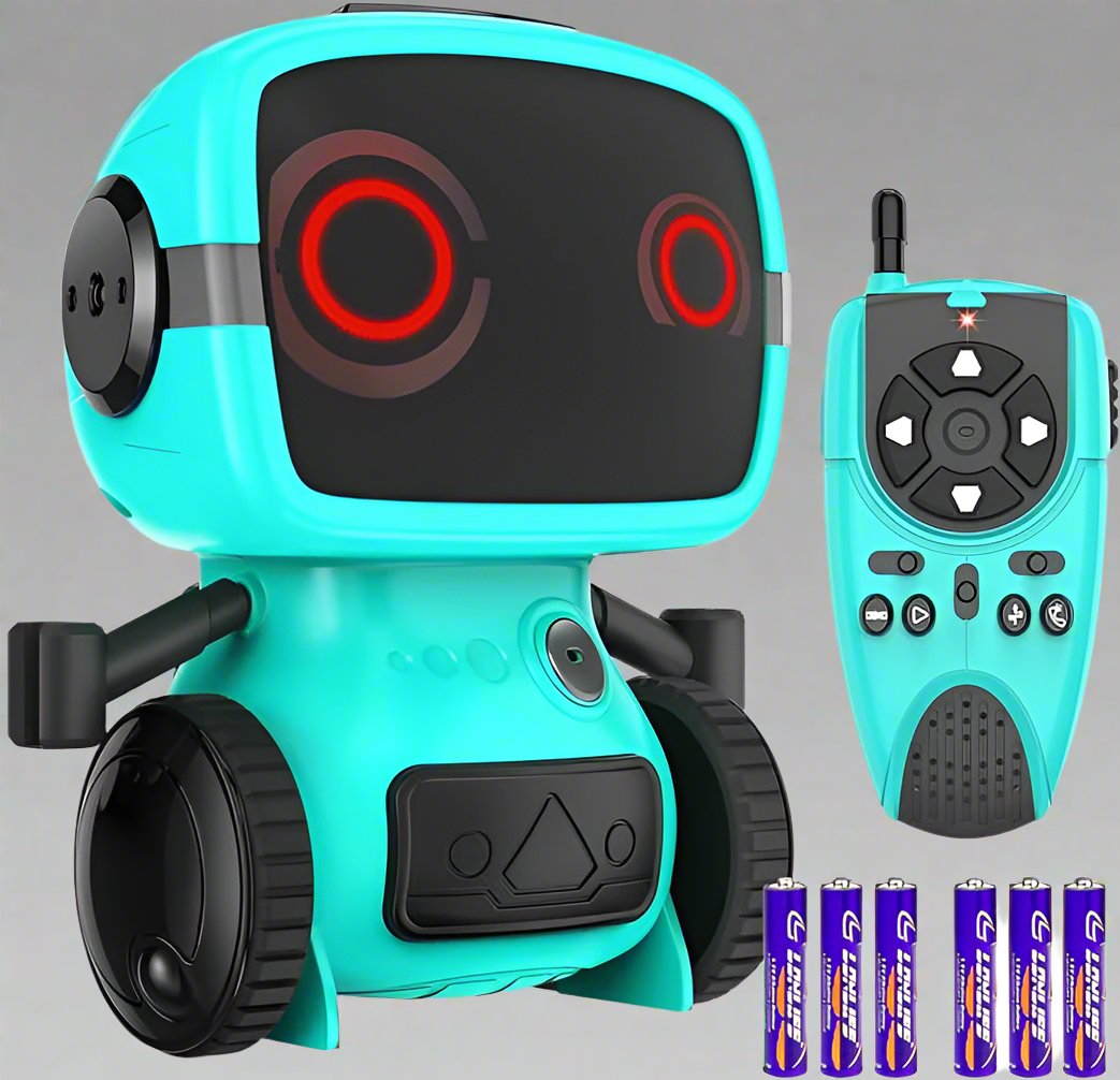 Robot Toys, Remote Control Toy with Talkie and Programming Function, Auto-Demo, Flexible RC Servo Arms, Dance Moves, Music, Shining Big Eyes Toys For Kids - Toyigo