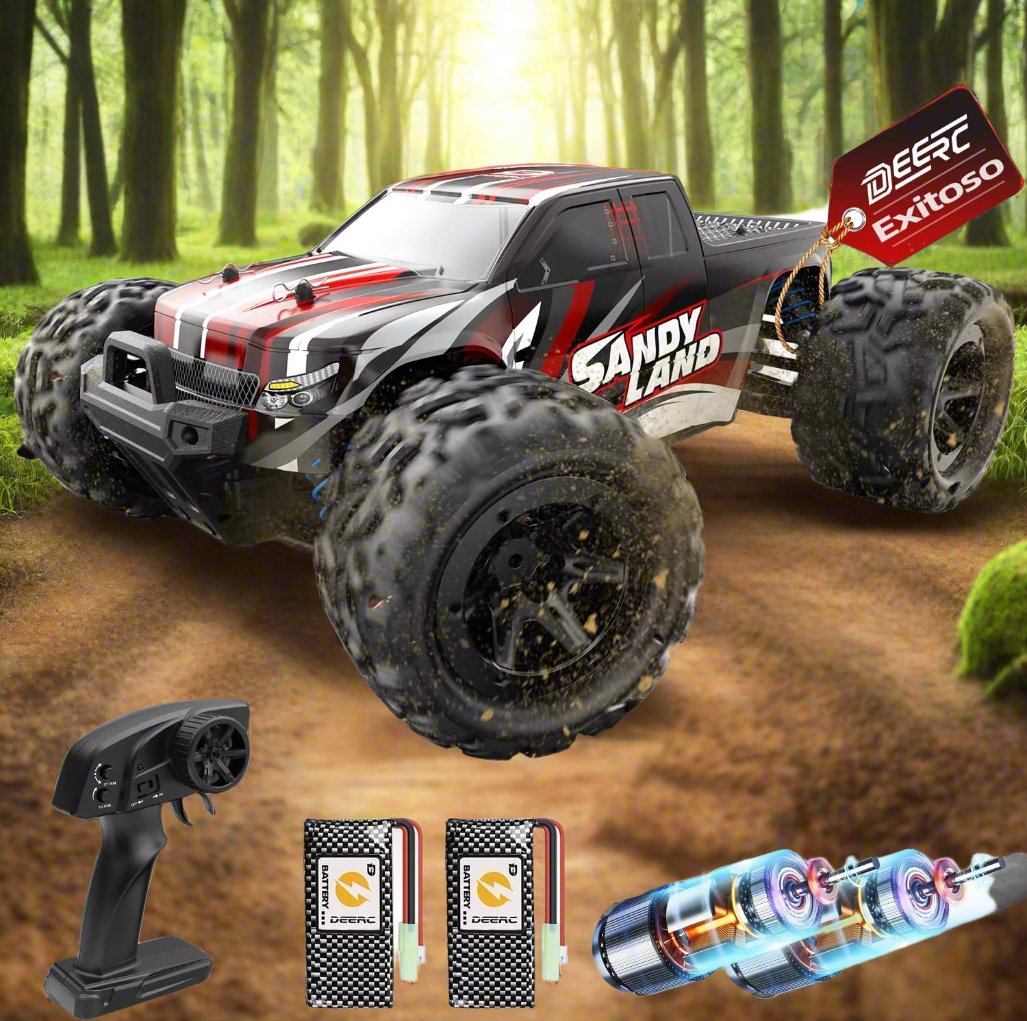 Remote Control Car, High Speed RC Cars, 2.4GHz  All Terrain Toy Trucks with 2 Rechargeable Battery, RC Cars for Kids Adults 1:16 Scale 40 KM/H 4WD Off Road Monster Trucks - Toyigo