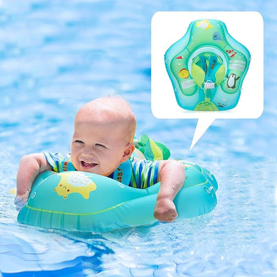 Inflatable Baby Swim Float, for Ages 6-30 Months, Blue, Waist Ring Inflatable Baby Pool Float, Infant Swim Float, Baby Pool Toys, Infant Floats for Pool, Baby Swimming Float for Kids