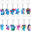 Cartoon Keychain, Cute Anime Silicone Key Chain for Kid Boy Girl Party Favors Gift (12pcs Animal)