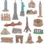 Mini World Building Model Playset, 17PCS Famous Architecture Figurines Toys, Landmark Collection Kits for Kids, Display Architecture Models for Boys and Girls, Educational Building Toys for Children, Miniature Landmark Figurines Set