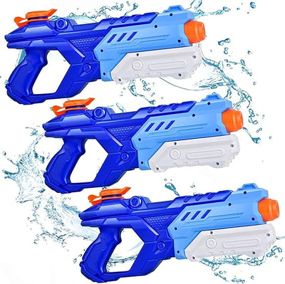 Water Guns for Kids Adults - Quanquer 3 Pack, 600CC Squirt Guns Super Water Blaster Soaker Long Range High Capacity Summer Swimming Pool Beach Outdoor Water Fighting Toy for Boys Girls (Blue)