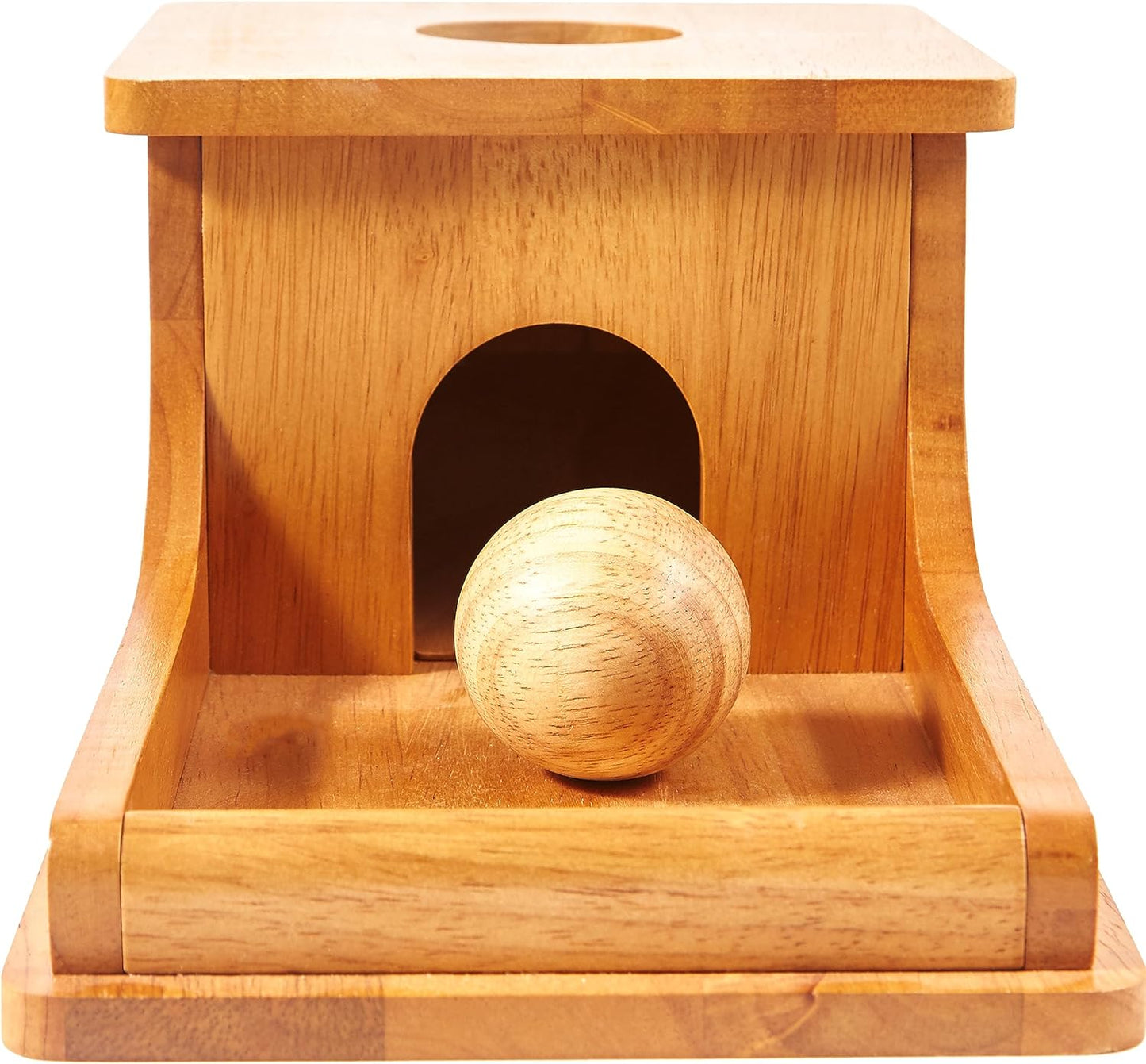 Montessori Object Permanence Box, Wooden Ball Drop Toy for Babies 6-12 Months, Develops Spatial Awareness & Cognitive Skills, Engaging and Educational Roll and Play Toy up to 1 Year Old