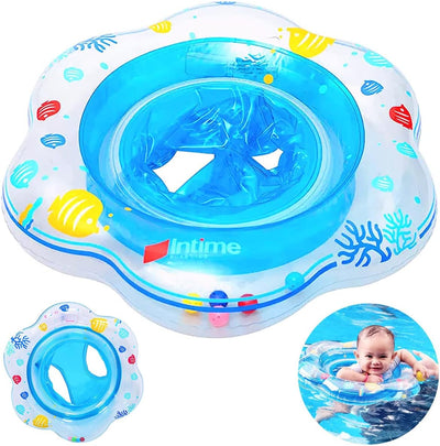 Baby Pool Floats, Kids Swimming Ring Water Beach Floaties Party Toys, Inflatable Float Raft with Handle Safety Seat Double Airbag, Toddler Swim Training for Infant of 4-48 Months