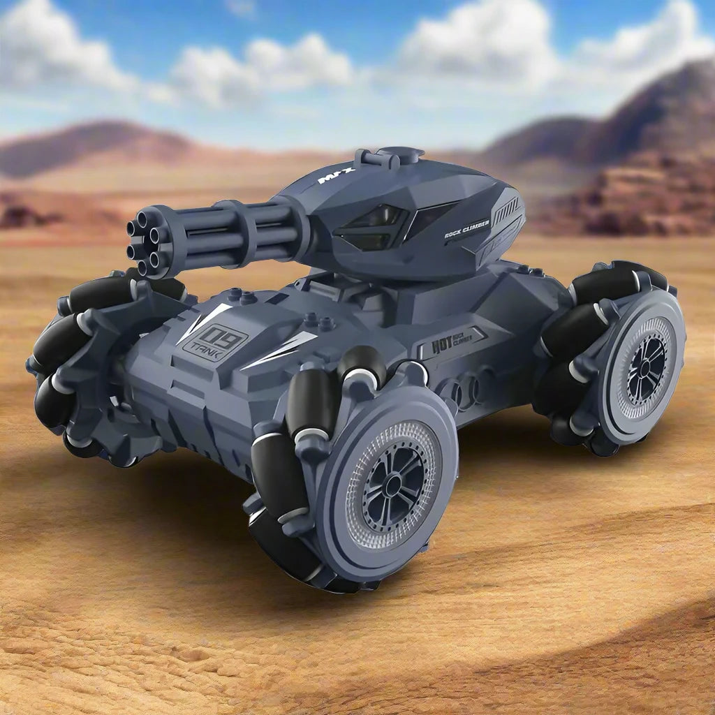 Stunt Tank with Water Bomb, Remote control Mecha Crawler Tank, Car Spray Bombing Cool light Programming Watch, Induction Drift Car Children's Toy