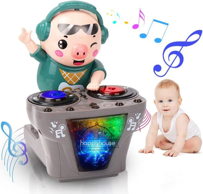 Electronic Musical Toys, Dancing Pig Toy, Cute Swing Dancing Piggy Toy,  DJ Robot Toy, Crawling Toys,  Dancing Toys, for Kids with LED Lights Sound DJ Rock Pig Robot,  with Music LED Lights Musical Toy for Kids - Toyigo