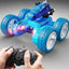 Dinosaur Remote Control Stunt Car, Stunt Car with One Key Demo, 360øRotation, Electric Hobby RC Car, Tyrannosaurus for 3 4 5 6 7 8 Year olds Kids Boys Girls-Blue - Toyigo