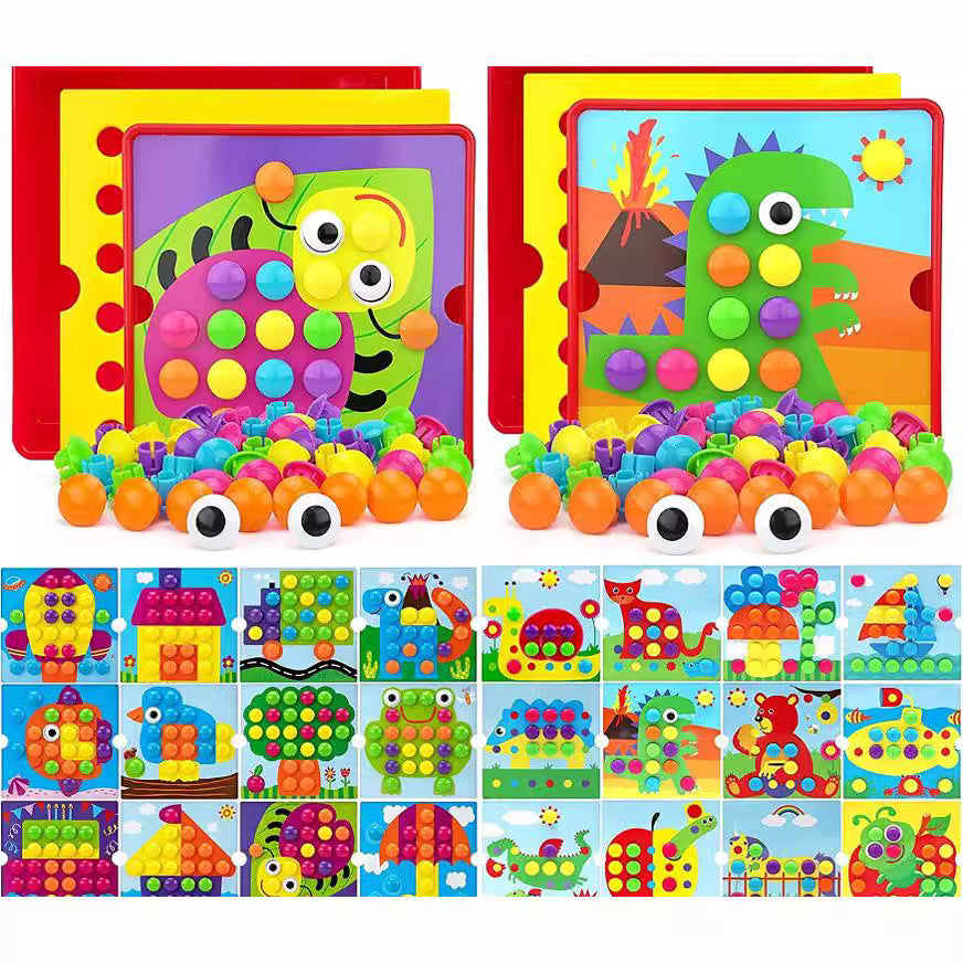 Cross-Border Kindergarten Mushroom Nail DIY Educational Cube Puzzle Toys - Intelligence Development for Kids