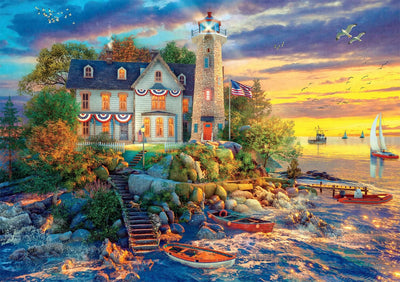 Dominic Davison - Rock Island Lighthouse - 500 Piece Jigsaw Puzzle