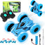 RC Stunt Cars, RC Cars with Lights, 4WD 2.4Ghz Double Sided 360ø Rotating RC Truck, RC Truck Cool Surprise for 6 Year Old Boy Gifts Kids Xmas Toy Cars for Boys Girls(Blue) - Toyigo