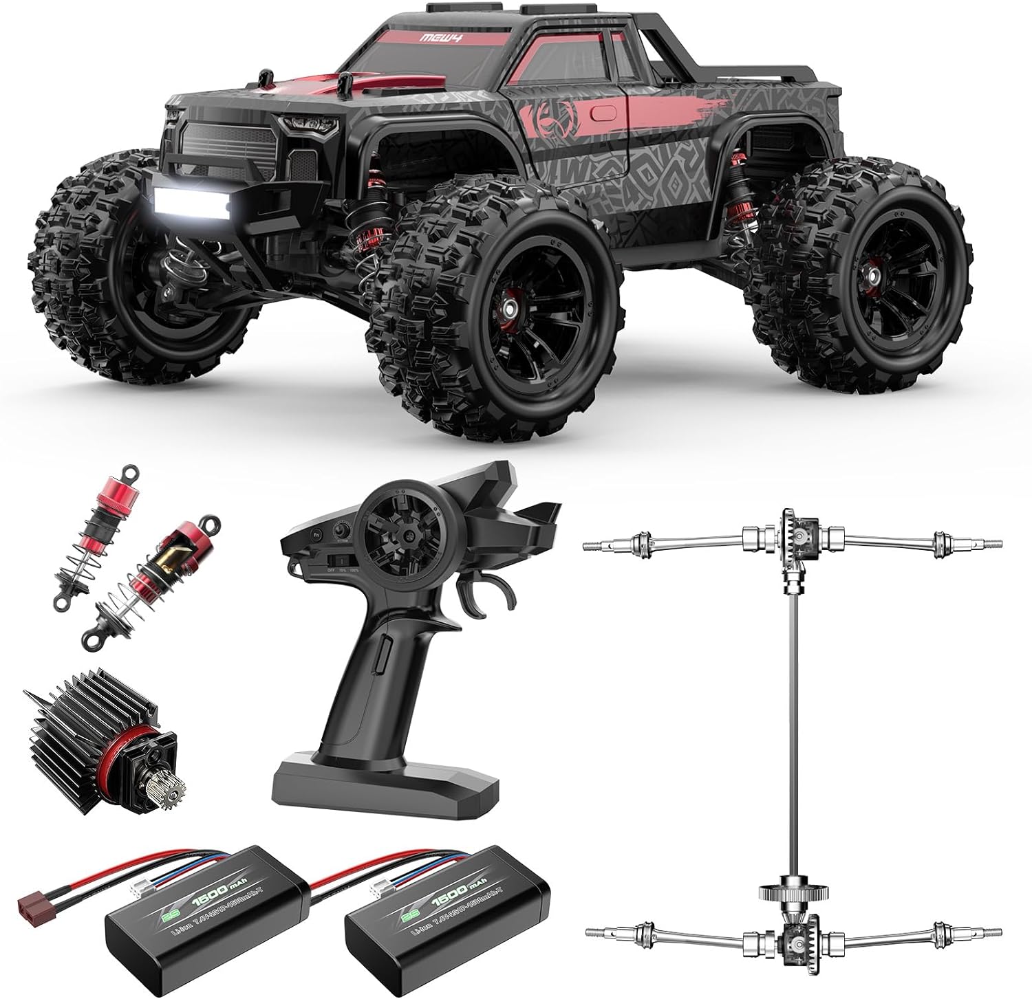 RC Truck Cars, 1/16 Brushless RC Car, 4X4 RC Offroad Trucks, Portable RC Cars Fast 42 Km/h, High Speed RC Car, Electric Stadium RC Truck for Adult - Toyigo